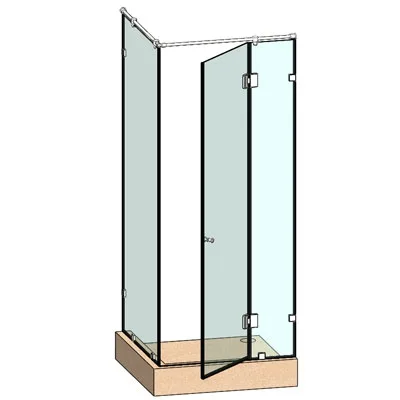 SN600-0013 Cтеклянная душевая перегородка угловая