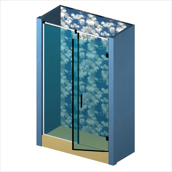 SN600-08-П Душевая стеклянная перегородка в проём ПРОФИЛЬ