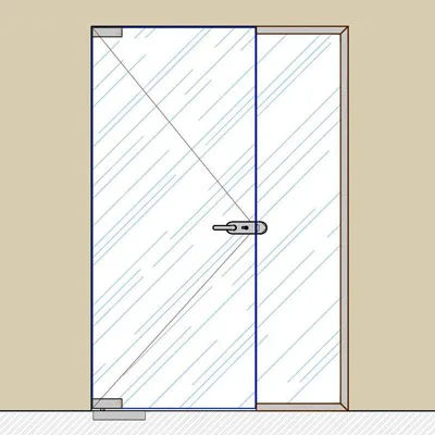 SND00-113 Комплект стеклянной маятниковой двери