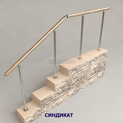 SND918-201 Перила из нержавеющей стали с поручнем из ПВХ на стойках