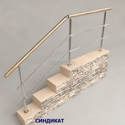 SND919-201 Перила из нержавеющей стали с поручнем из ПВХ с двумя ригелями