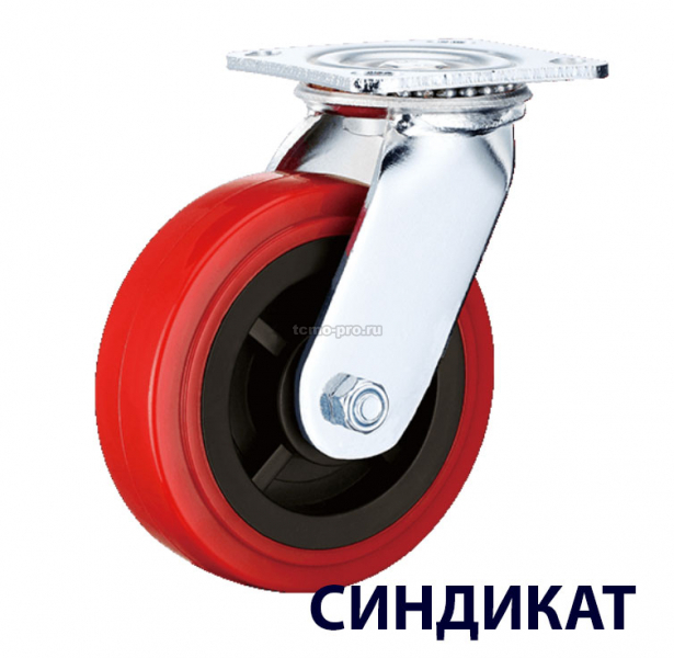 Z13-01-125-402C Колесо большегрузное полиуретановое обод нейлон поворотное 125мм