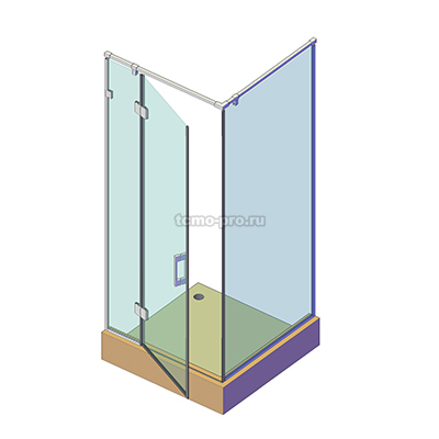 SND600-0011-П Угловая кабина с использованием П-образного профиля