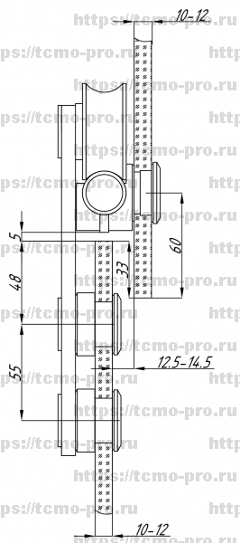 ВЕ-210B-FH Каретка для раздвижной двери