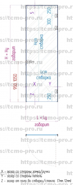 SND00-04 Стеклянная дверь с коробкой L в проем