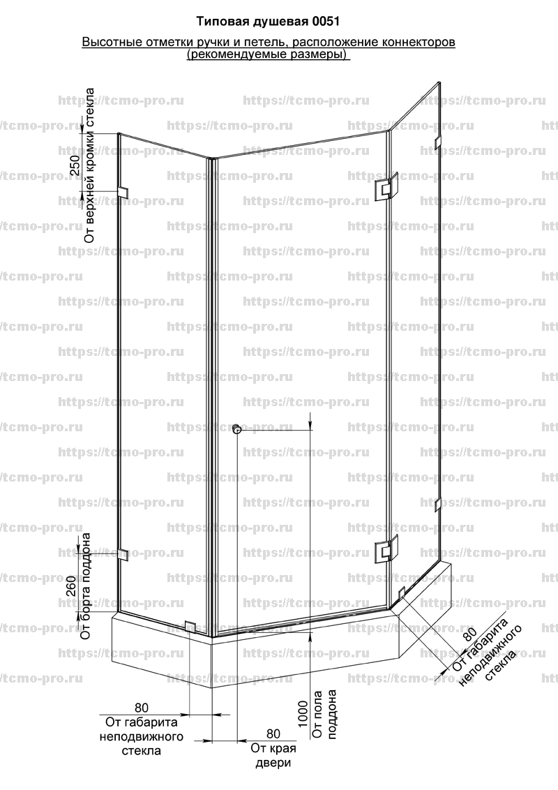 SN600-0051 Душевая кабинка трапеция вариант 1