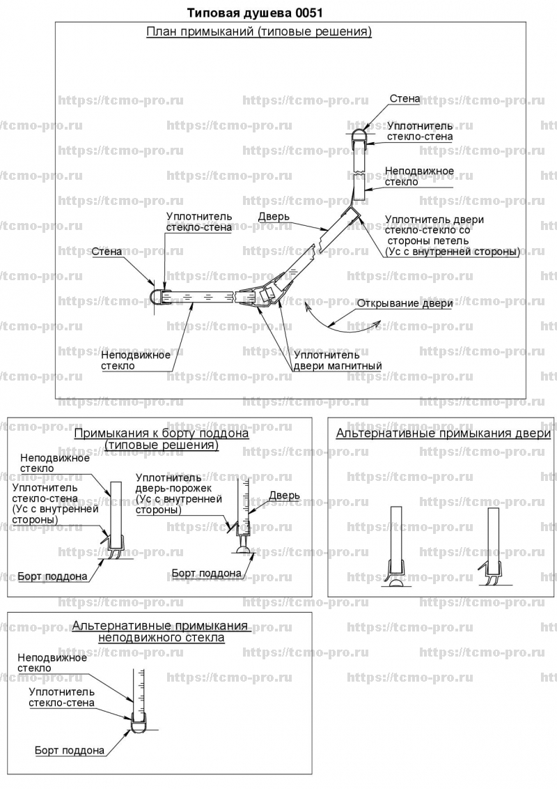 SN600-0051 Душевая кабинка трапеция вариант 1