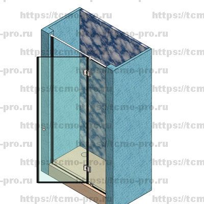 SN600-04 Душевая стеклянная перегородка в проем (ниша)