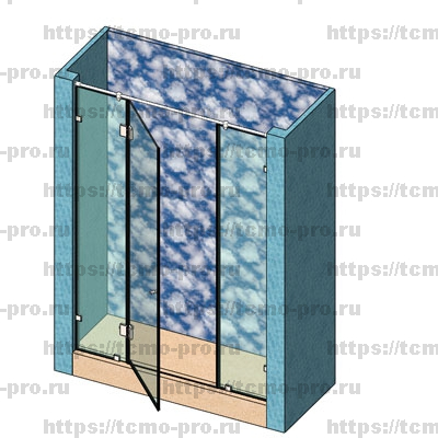 SN600-05 Душевая стеклянная перегородка в проем (ниша)
