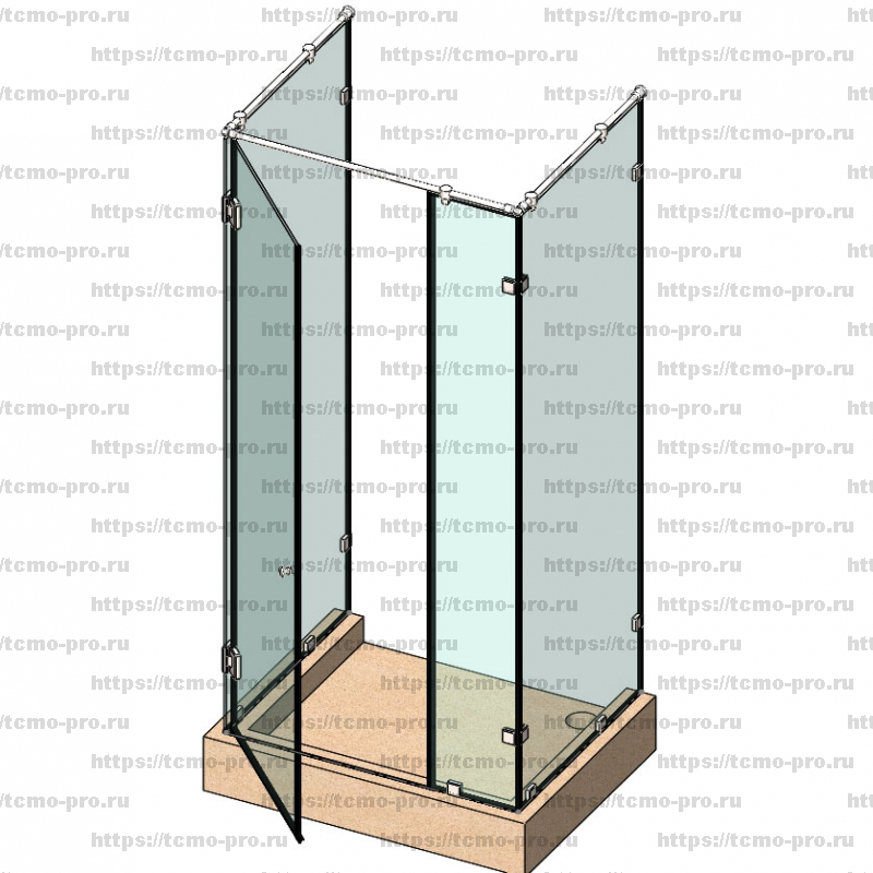 SN600-0101 стеклянная душевая перегородка