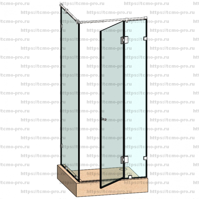 SN600-0013 Cтеклянная душевая перегородка угловая