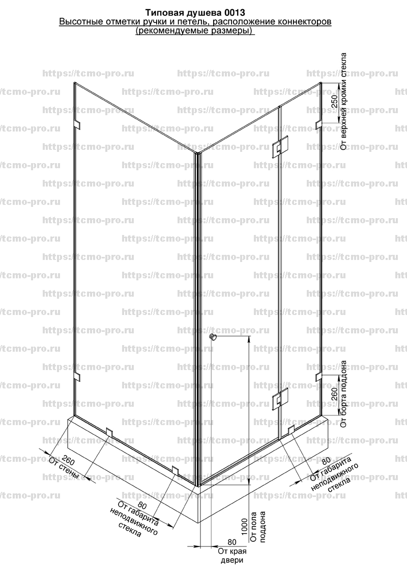 SN600-0013 Cтеклянная душевая перегородка угловая