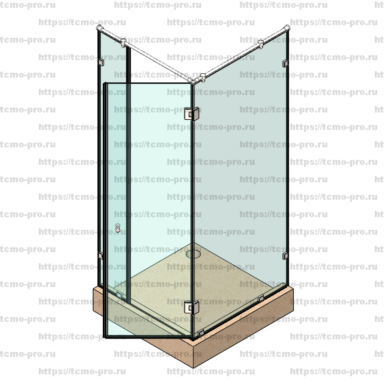 SN600-0012 Cтеклянная душевая перегородка угловая