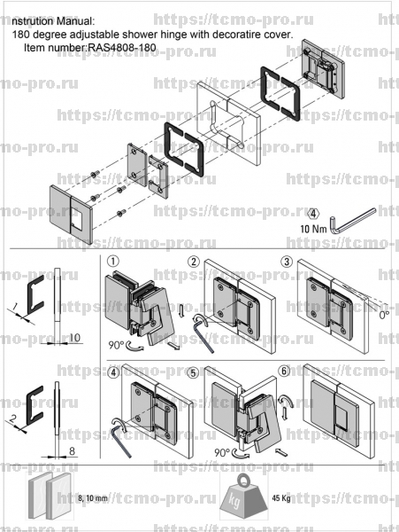 SND4808-180 Стеклопетля 180 градусов