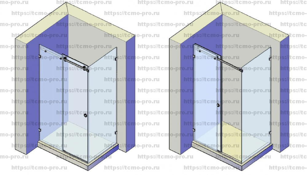 SND0154 Раздвижная система угловая 1 дверь