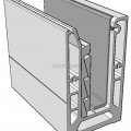 Зажимной профиль 100мм для стеклянных ограждений